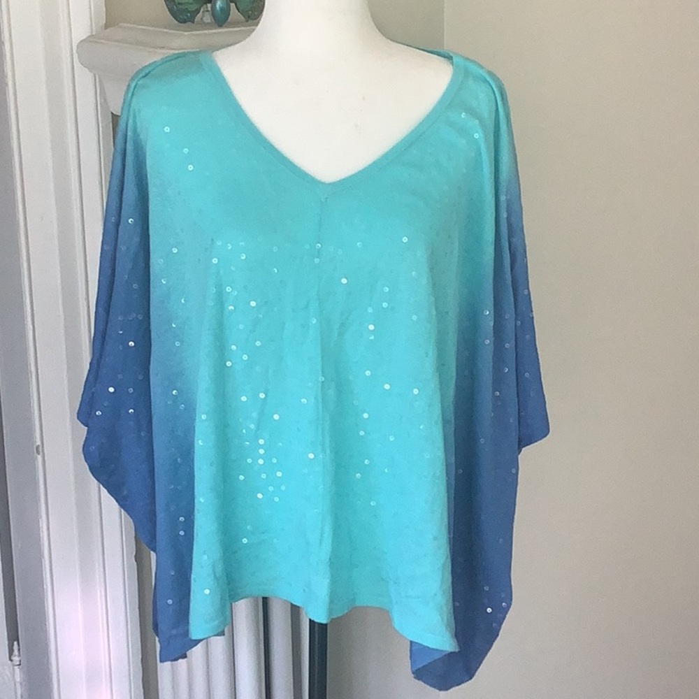 Chico sequin blue Paula nks body poncho coll multi
